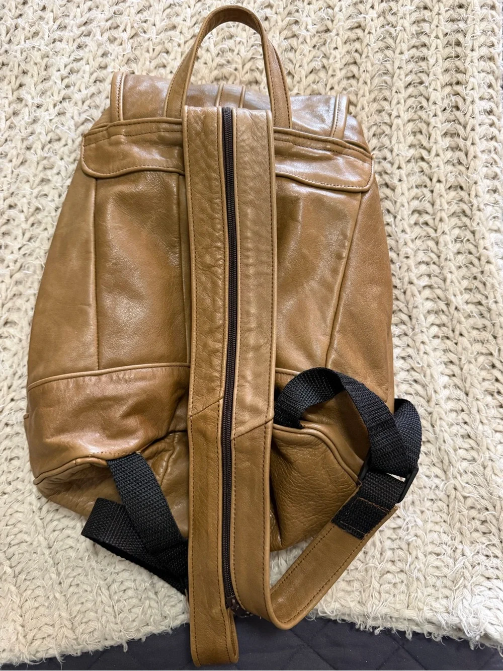 Tan Leather Backpack – Classic Everyday Bag